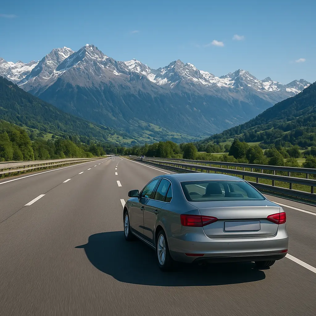 Auto auf Schweizer Autobahn